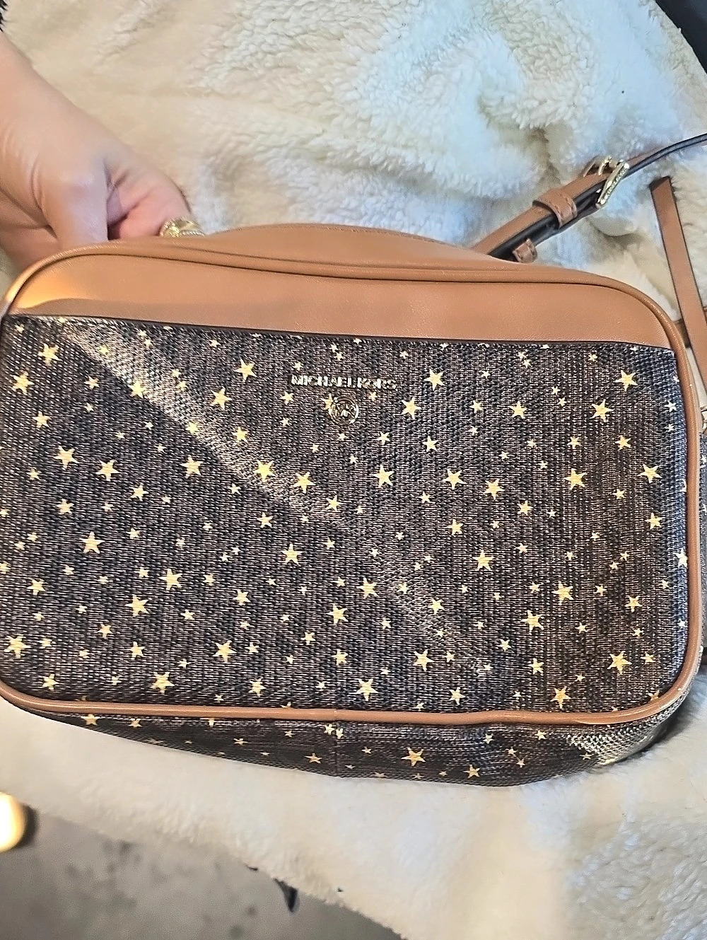 MICHAEL Kors Star Print Crossbody Bag in Brown & Black